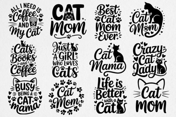 Cat Mom SVG Bundle: Graphics for Crafts
