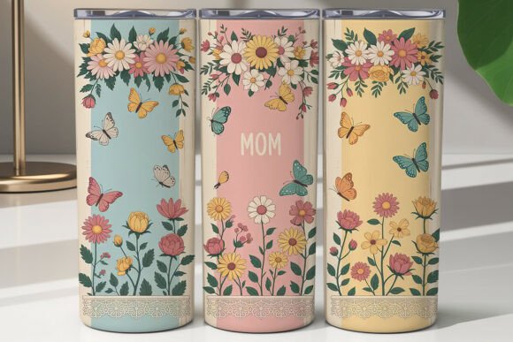 Floral Mom Tumbler Wrap PNG: Graphics for Branding