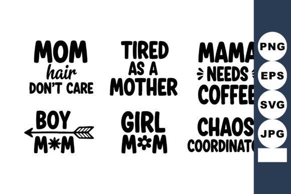 Mom Hair Dont Care Typography: Bold Graphics & Illustrations