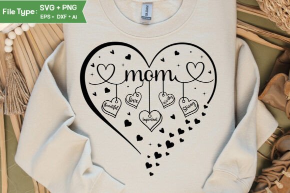 Mom Heart SVG: Boho Graphics for T-Shirt Designs