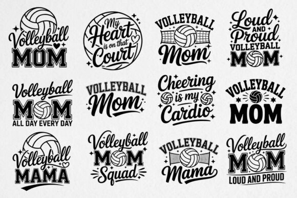 Volleyball Mom SVG Bundle: Graphics & Crafts