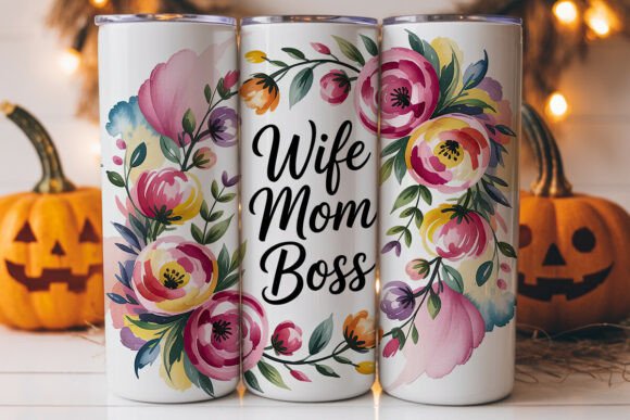 Wife Mom Boss Graphics for Tumbler Wraps